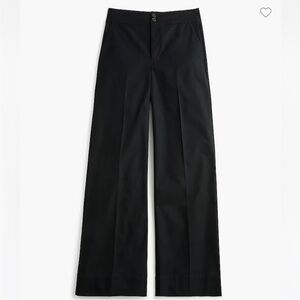 J. Crew Frankie Black Wide Leg Women's Pants Stretch Twill Size 8